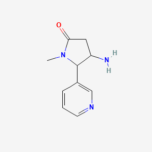 molecular formula C10H13N3O B11812832 4-Amino-1-methyl-5-(pyridin-3-yl)pyrrolidin-2-one 