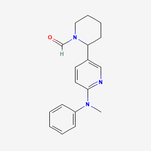 molecular formula C18H21N3O B11812864 2-(6-(Methyl(phenyl)amino)pyridin-3-yl)piperidine-1-carbaldehyde 