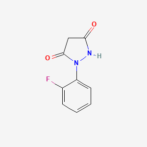 molecular formula C9H7FN2O2 B11812879 1-(2-Fluorophenyl)pyrazolidine-3,5-dione 