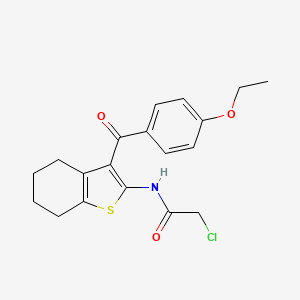 molecular formula C19H20ClNO3S B11812893 2-Chloro-N-(3-(4-ethoxybenzoyl)-4,5,6,7-tetrahydrobenzo[b]thiophen-2-yl)acetamide 