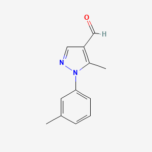 molecular formula C12H12N2O B11812897 5-Methyl-1-(m-tolyl)-1H-pyrazole-4-carbaldehyde 