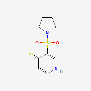 molecular formula C9H12N2O2S2 B11812909 3-(Pyrrolidin-1-ylsulfonyl)pyridine-4-thiol 