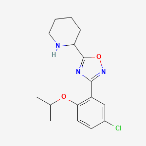 molecular formula C16H20ClN3O2 B11812933 3-(5-Chloro-2-isopropoxyphenyl)-5-(piperidin-2-yl)-1,2,4-oxadiazole 