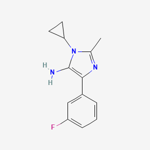 molecular formula C13H14FN3 B11812941 1-Cyclopropyl-4-(3-fluorophenyl)-2-methyl-1H-imidazol-5-amine 