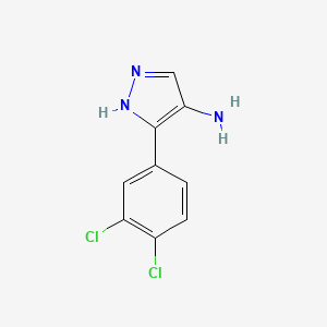 molecular formula C9H7Cl2N3 B11812945 3-(3,4-Dichlorophenyl)-1H-pyrazol-4-amine 