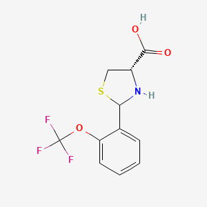 molecular formula C11H10F3NO3S B11813051 (4S)-2-(2-(Trifluoromethoxy)phenyl)thiazolidine-4-carboxylic acid 