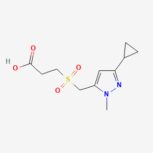 3-(((3-Cyclopropyl-1-methyl-1H-pyrazol-5-yl)methyl)sulfonyl)propanoic acid