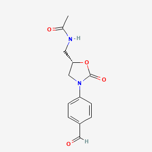 molecular formula C13H14N2O4 B11813083 N-(((5S)-3-(4-formylphenyl)-2-oxo-1,3-oxazolidin-5-yl)methyl)acetamide 