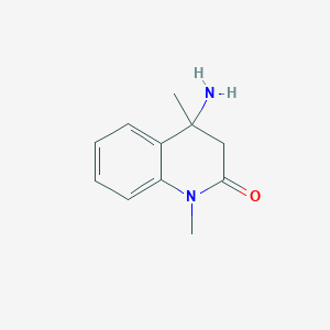 molecular formula C11H14N2O B11813101 4-Amino-1,4-dimethyl-3,4-dihydroquinolin-2(1H)-one 