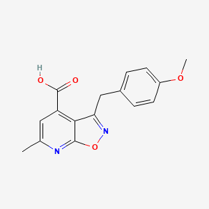 molecular formula C16H14N2O4 B11813113 3-(4-Methoxybenzyl)-6-methylisoxazolo[5,4-b]pyridine-4-carboxylic acid 