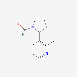 molecular formula C11H14N2O B11813117 2-(2-Methylpyridin-3-yl)pyrrolidine-1-carbaldehyde 