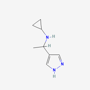 molecular formula C8H13N3 B11813124 N-(1-(1H-Pyrazol-4-yl)ethyl)cyclopropanamine 