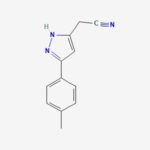 molecular formula C12H11N3 B11813221 2-(5-(p-Tolyl)-1H-pyrazol-3-yl)acetonitrile 