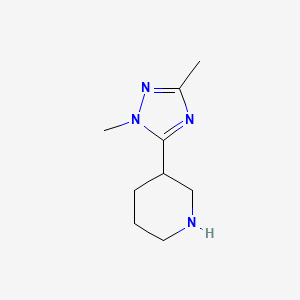 molecular formula C9H16N4 B11813230 3-(1,3-Dimethyl-1H-1,2,4-triazol-5-yl)piperidine 