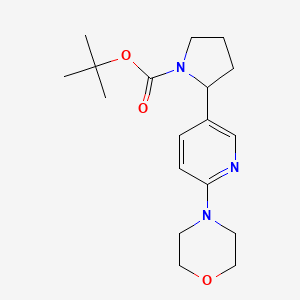 molecular formula C18H27N3O3 B11813289 tert-Butyl 2-(6-morpholinopyridin-3-yl)pyrrolidine-1-carboxylate 