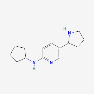 molecular formula C14H21N3 B11813297 N-Cyclopentyl-5-(pyrrolidin-2-yl)pyridin-2-amine 