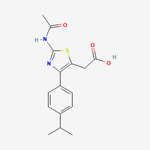 molecular formula C16H18N2O3S B11813302 2-(2-Acetamido-4-(4-isopropylphenyl)thiazol-5-yl)acetic acid 