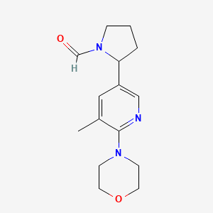 2-(5-Methyl-6-morpholinopyridin-3-yl)pyrrolidine-1-carbaldehyde