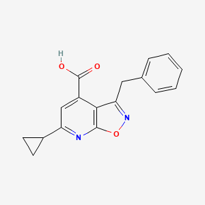 molecular formula C17H14N2O3 B11813325 3-Benzyl-6-cyclopropylisoxazolo[5,4-b]pyridine-4-carboxylic acid 