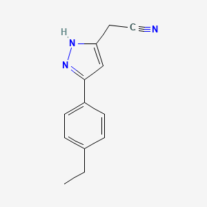 2-(5-(4-Ethylphenyl)-1H-pyrazol-3-yl)acetonitrile