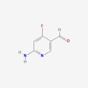 molecular formula C6H5FN2O B11813449 6-Amino-4-fluoronicotinaldehyde 