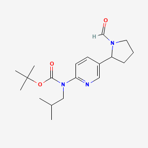 molecular formula C19H29N3O3 B11813471 tert-Butyl (5-(1-formylpyrrolidin-2-yl)pyridin-2-yl)(isobutyl)carbamate 