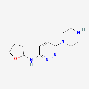 molecular formula C12H19N5O B11813525 6-(Piperazin-1-yl)-N-(tetrahydrofuran-2-yl)pyridazin-3-amine 