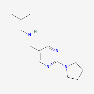 molecular formula C13H22N4 B11813530 2-Methyl-N-((2-(pyrrolidin-1-yl)pyrimidin-5-yl)methyl)propan-1-amine 