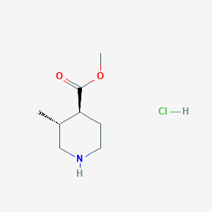 molecular formula C8H16ClNO2 B11813617 trans-Methyl3-methylpiperidine-4-carboxylatehydrochloride 