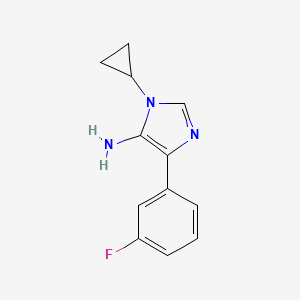 molecular formula C12H12FN3 B11813620 1-Cyclopropyl-4-(3-fluorophenyl)-1H-imidazol-5-amine 