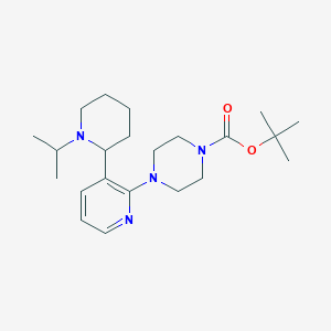 molecular formula C22H36N4O2 B11813631 tert-Butyl 4-(3-(1-isopropylpiperidin-2-yl)pyridin-2-yl)piperazine-1-carboxylate 