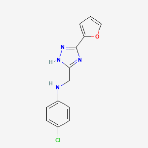 4-Chloro-N-((5-(furan-2-yl)-1H-1,2,4-triazol-3-yl)methyl)aniline