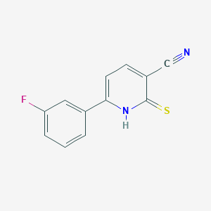 molecular formula C12H7FN2S B11813674 6-(3-Fluorophenyl)-2-thioxo-1,2-dihydropyridine-3-carbonitrile CAS No. 1257317-84-2