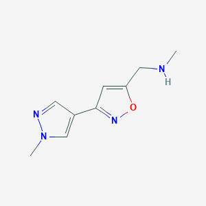 N-Methyl-1-(3-(1-methyl-1H-pyrazol-4-yl)isoxazol-5-yl)methanamine