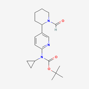 molecular formula C19H27N3O3 B11813749 tert-Butyl cyclopropyl(5-(1-formylpiperidin-2-yl)pyridin-2-yl)carbamate 