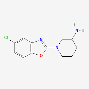 molecular formula C12H14ClN3O B11813792 1-(5-Chlorobenzo[d]oxazol-2-yl)piperidin-3-amine 