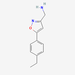 molecular formula C12H14N2O B11813798 (5-(4-Ethylphenyl)isoxazol-3-yl)methanamine 