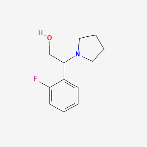 molecular formula C12H16FNO B11813920 2-(2-Fluorophenyl)-2-(pyrrolidin-1-yl)ethanol 