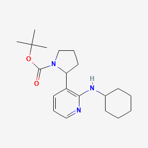 molecular formula C20H31N3O2 B11813987 tert-Butyl 2-(2-(cyclohexylamino)pyridin-3-yl)pyrrolidine-1-carboxylate 