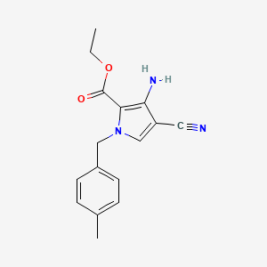 molecular formula C16H17N3O2 B11814043 Ethyl 3-amino-4-cyano-1-(4-methylbenzyl)-1H-pyrrole-2-carboxylate 