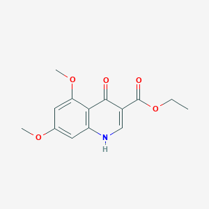 molecular formula C14H15NO5 B11814736 Ethyl 5,7-dimethoxy-4-oxo-1,4-dihydroquinoline-3-carboxylate 