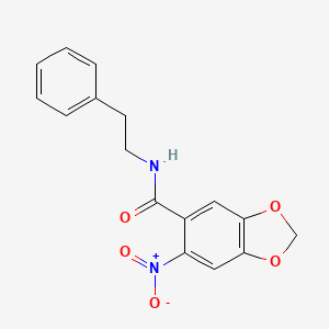 6-nitro-N-(2-phenylethyl)-1,3-benzodioxole-5-carboxamide