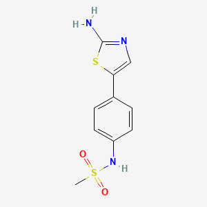 molecular formula C10H11N3O2S2 B1181497 N-[4-(2-amino-1,3-thiazol-5-yl)phenyl]methanesulfonamide 