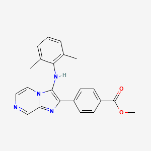 molecular formula C22H20N4O2 B1181515 Methyl 4-[3-(2,6-dimethylanilino)imidazo[1,2-a]pyrazin-2-yl]benzoate 