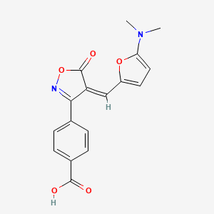 4-[(4Z)-4-{[5-(Dimethylamino)-2-furyl]methylene}-5-oxo-4,5-dihydro-1,2-oxazol-3-yl]benzoic acid