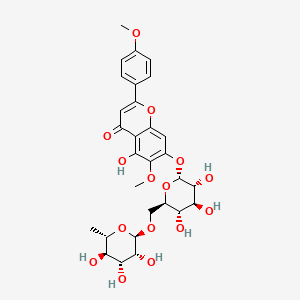 molecular formula C20H36O2 B1181529 5-hydroxy-6-methoxy-2-(4-methoxyphenyl)-7-[[(2R,3R,4S,5S,6R)-3,4,5-trihydroxy-6-[[(2R,3R,4R,5R,6S)-3,4,5-trihydroxy-6-methyl-2-oxanyl]oxymethyl]-2-oxanyl]oxy]-1-benzopyran-4-one CAS No. 134-33-8