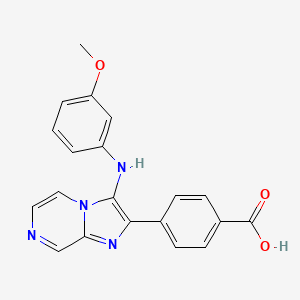 4-[3-(3-Methoxyanilino)imidazo[1,2-a]pyrazin-2-yl]benzoic acid