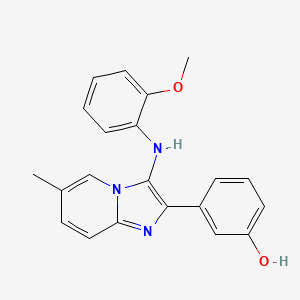 3-[3-(2-Methoxyanilino)-6-methylimidazo[1,2-a]pyridin-2-yl]phenol