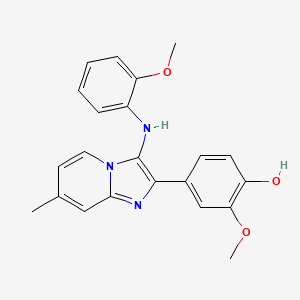 2-Methoxy-4-[3-(2-methoxyanilino)-7-methylimidazo[1,2-a]pyridin-2-yl]phenol