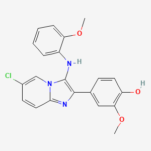 4-[6-Chloro-3-(2-methoxyanilino)imidazo[1,2-a]pyridin-2-yl]-2-methoxyphenol